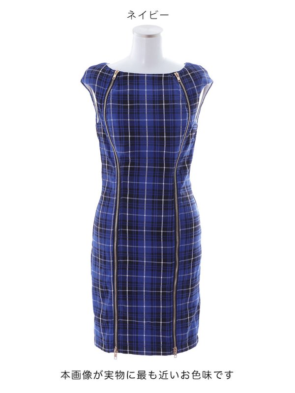 画像30: SALE!タータンチェックタイトドレス/ノースリーブ/ファスナー/胸元隠し/背中隠し/タイト/ミニドレス/キャバドレス/パッド無し/ワンピース 【XS-Lサイズ/3カラー】[OF01A]【SB】dzw (30)