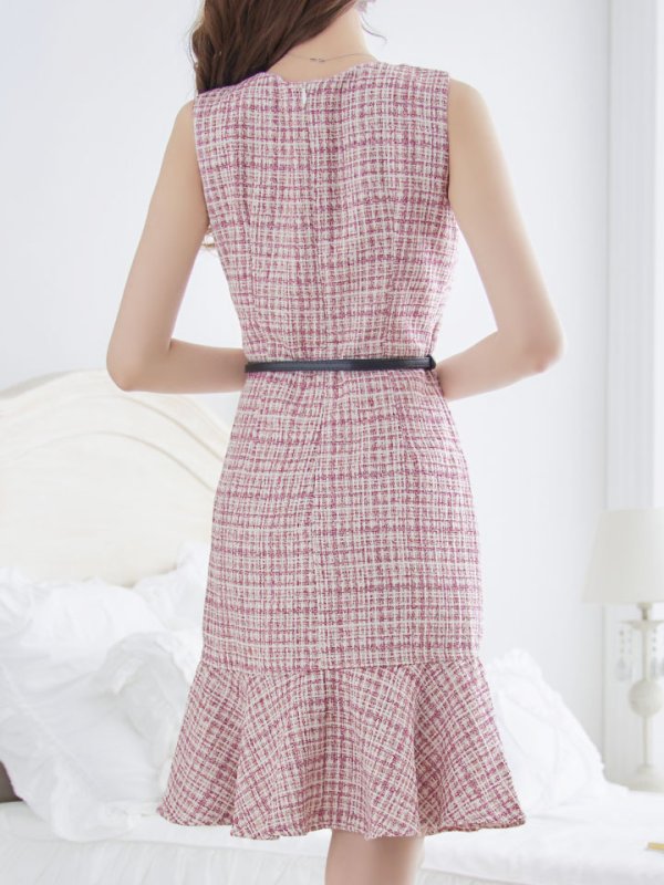 画像7: SALE!【新色登場！】ノースリーブツイードドレス/胸元隠し/背中隠し/ミニドレス/キャバドレス/パッド無し/ワンピース【XS-Lサイズ/3カラー】[HC02-X] 【SB】 (7)