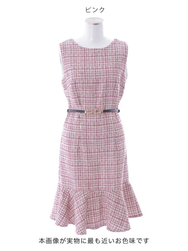 画像29: SALE!【新色登場！】ノースリーブツイードドレス/胸元隠し/背中隠し/ミニドレス/キャバドレス/パッド無し/ワンピース【XS-Lサイズ/3カラー】[HC02-X] 【SB】 (29)