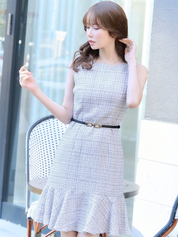 画像5: SALE!【新色登場！】ノースリーブツイードドレス/胸元隠し/背中隠し/ミニドレス/キャバドレス/パッド無し/ワンピース【XS-Lサイズ/3カラー】[HC02-X] 【SB】 (5)