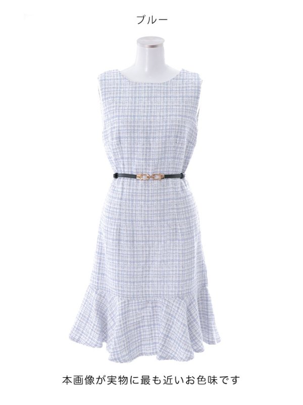 画像30: SALE!【新色登場！】ノースリーブツイードドレス/胸元隠し/背中隠し/ミニドレス/キャバドレス/パッド無し/ワンピース【XS-Lサイズ/3カラー】[HC02-X] 【SB】 (30)