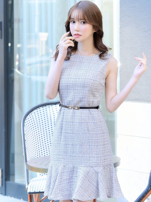 画像22: SALE!【新色登場！】ノースリーブツイードドレス/胸元隠し/背中隠し/ミニドレス/キャバドレス/パッド無し/ワンピース【XS-Lサイズ/3カラー】[HC02-X] 【SB】 (22)