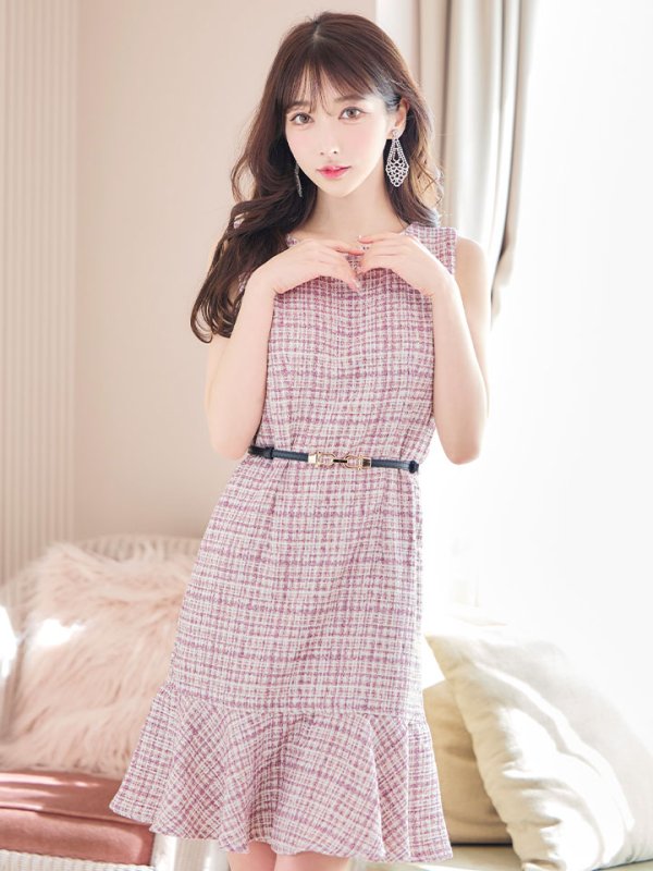 画像5: SALE!【新色登場！】ノースリーブツイードドレス/胸元隠し/背中隠し/ミニドレス/キャバドレス/パッド無し/ワンピース【XS-Lサイズ/3カラー】[HC02-X] 【SB】 (5)