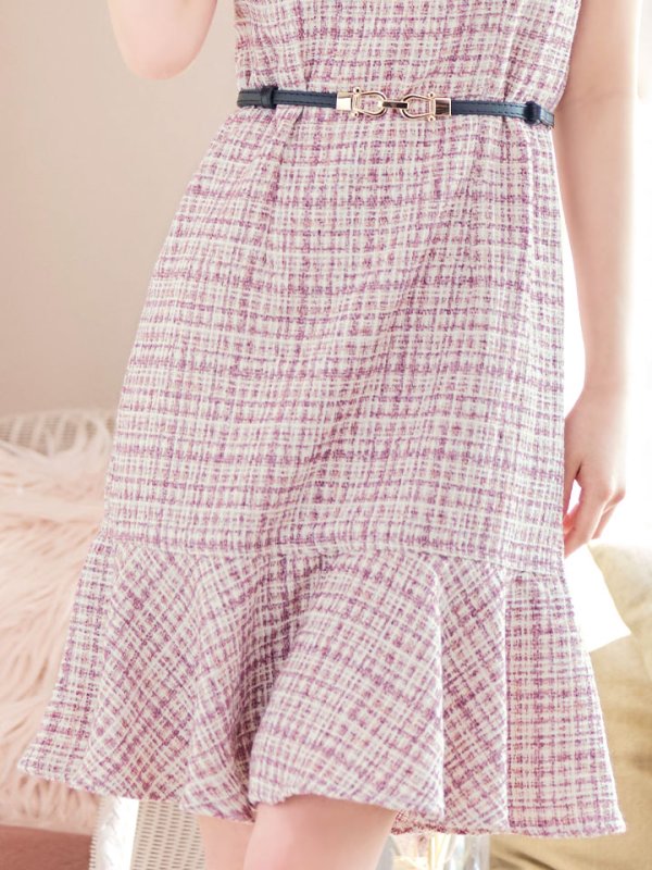 画像7: SALE!【新色登場！】ノースリーブツイードドレス/胸元隠し/背中隠し/ミニドレス/キャバドレス/パッド無し/ワンピース【XS-Lサイズ/3カラー】[HC02-X] 【SB】 (7)