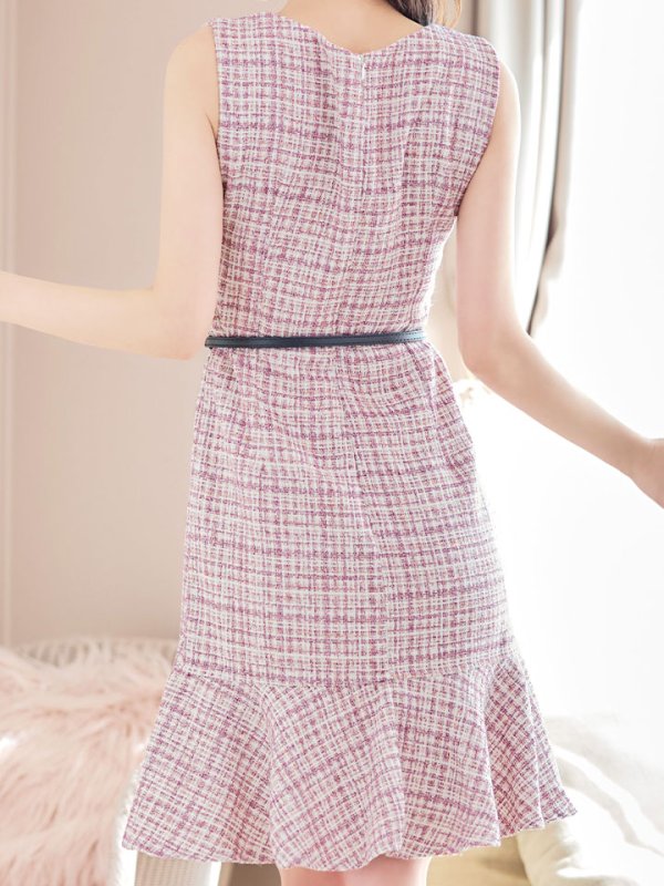 画像8: SALE!【新色登場！】ノースリーブツイードドレス/胸元隠し/背中隠し/ミニドレス/キャバドレス/パッド無し/ワンピース【XS-Lサイズ/3カラー】[HC02-X] 【SB】 (8)