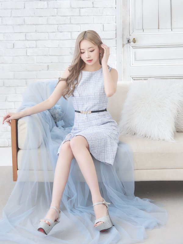 画像10: SALE!【新色登場！】ノースリーブツイードドレス/胸元隠し/背中隠し/ミニドレス/キャバドレス/パッド無し/ワンピース【XS-Lサイズ/3カラー】[HC02-X] 【SB】 (10)