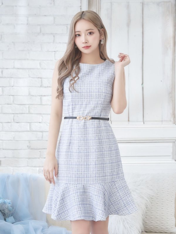 画像13: SALE!【新色登場！】ノースリーブツイードドレス/胸元隠し/背中隠し/ミニドレス/キャバドレス/パッド無し/ワンピース【XS-Lサイズ/3カラー】[HC02-X] 【SB】 (13)