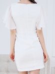 画像9: SALE!フリルスリーブドレス/ビジュー/シアー/透け/谷間見せ/ミニドレス/キャバドレス【S-Lサイズ/2カラー】[OF04] (9)