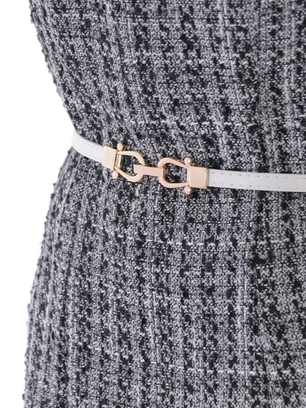 画像22: SALE!【Glera/グレイラ】ツイード/バイカラー/ベルト/ノースリーブ/谷間隠し/背中隠し/ミディアムドレス/キャバドレス 【S-Lサイズ/2カラー】[OF01] 【SB】dzw (22)