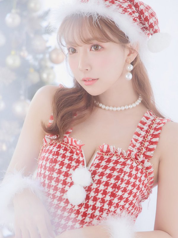 画像28: SALE!【サンタコス 4点セット】【XS-XLサイズ/2カラー】チェーンジップタイトドレスサンタコスプレ[YMT] (28)