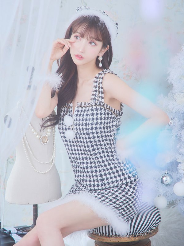 画像26: SALE!【サンタコス 4点セット】【XS-XLサイズ/2カラー】チェーンジップタイトドレスサンタコスプレ[YMT] (26)