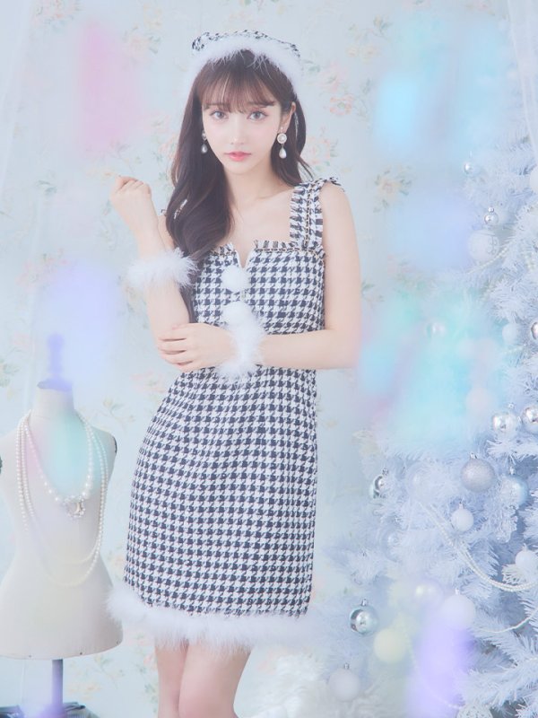 画像28: SALE!【サンタコス 4点セット】【XS-XLサイズ/2カラー】チェーンジップタイトドレスサンタコスプレ[YMT] (28)