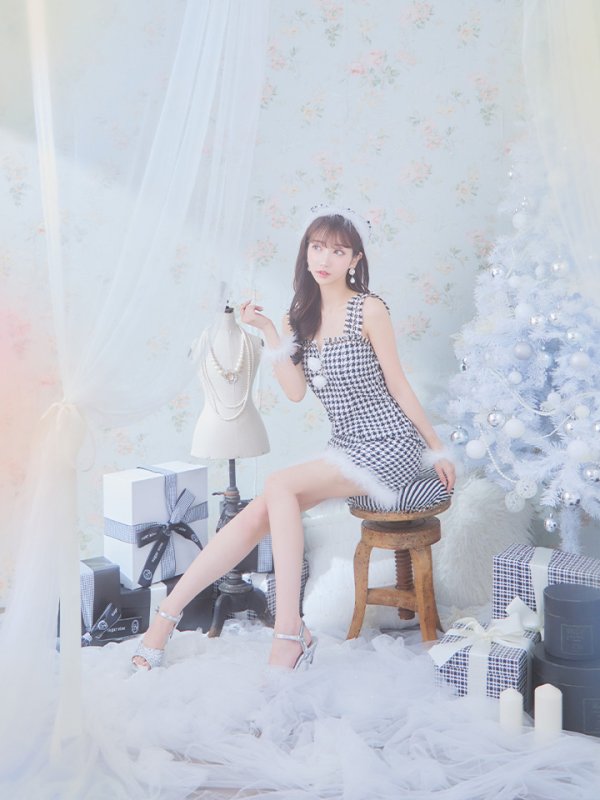 画像30: SALE!【サンタコス 4点セット】【XS-XLサイズ/2カラー】チェーンジップタイトドレスサンタコスプレ[YMT] (30)