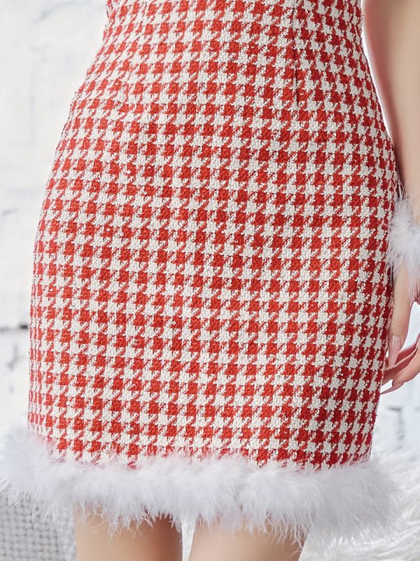 画像13: 【サンタセール！】【サンタコス 4点セット】【XS-XLサイズ/2カラー】チェーンモチーフフロントジップタイトドレスサンタコスプレ[YMT] (13)