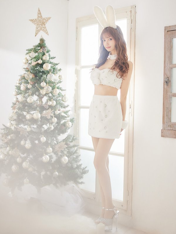 画像5: 即日発送!もこもこバニービジューセットアップサンタ【sugar nine サンタコス 8点セット】【XS-Mサイズ/1カラー】[OF01] (5)