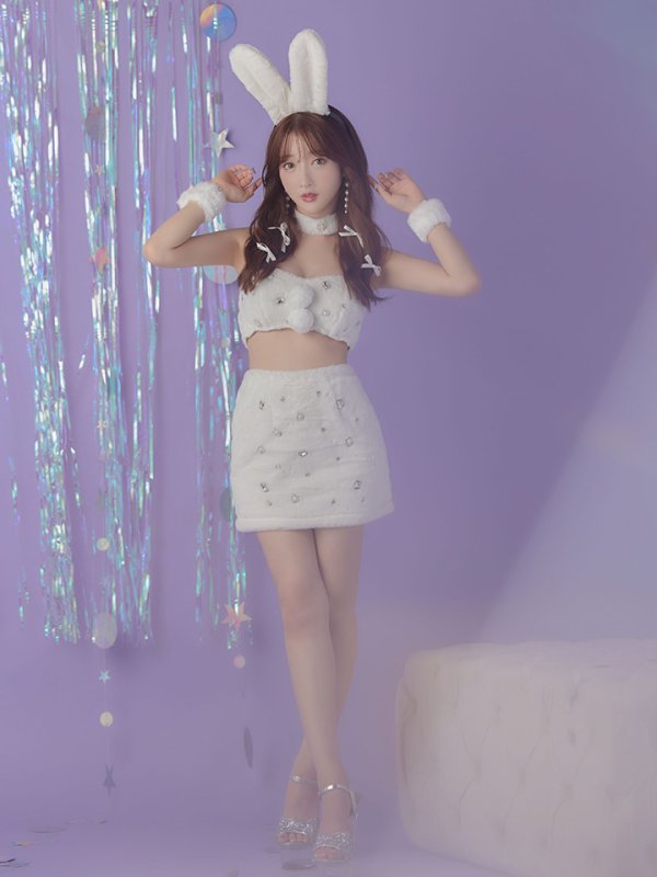 画像5: 即日発送!もこもこバニービジューセットアップサンタ【sugar nine サンタコス 8点セット】【XS-Mサイズ/1カラー】[YMT] (5)