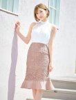 画像3: SALE!【sifeel/シフィール】刺繍レースマーメイドスカートドレス/ハイネック/シフォンレース/ノースリーブ/胸元隠し/ミディアムドレス/キャバドレス 【S-Mサイズ/1カラー】[OF04] 【SB】dzy (3)
