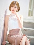 画像12: SALE!【sifeel/シフィール】刺繍レースマーメイドスカートドレス/ハイネック/シフォンレース/ノースリーブ/胸元隠し/ミディアムドレス/キャバドレス 【S-Mサイズ/1カラー】[OF04] 【SB】dzy (12)