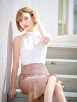 画像9: SALE!【sifeel/シフィール】刺繍レースマーメイドスカートドレス/ハイネック/シフォンレース/ノースリーブ/胸元隠し/ミディアムドレス/キャバドレス 【S-Mサイズ/1カラー】[OF04] 【SB】dzy (9)