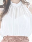 画像4: 【春の大感謝セール】【sifeel/シフィール】刺繍レースマーメイドスカートドレス/ハイネック/シフォンレース/ノースリーブ/胸元隠し/ミディアムドレス/キャバドレス 【S-Mサイズ/1カラー】[OF04] 【SB】dzy (4)