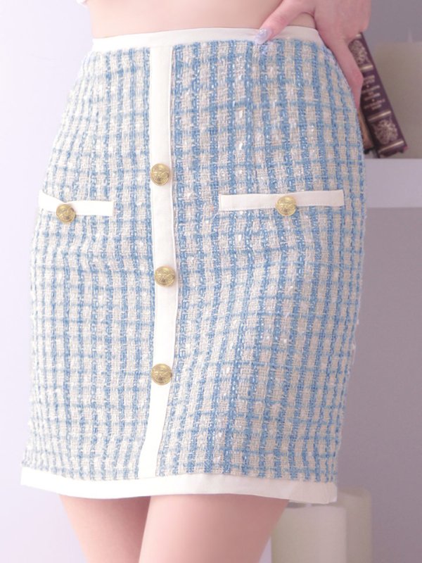 画像6: SALE!チェック柄ツイードセットアップドレス/胸元隠し/背中隠し/キャバドレス/ミニドレス【S-Mサイズ/3カラー】[HC02-X] 【SB】dzw (6)