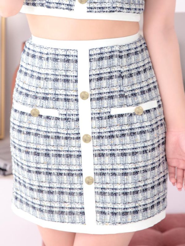 画像7: SALE!チェック柄ツイードセットアップドレス/胸元隠し/背中隠し/キャバドレス/ミニドレス【S-Mサイズ/3カラー】[HC02-X] 【SB】dzw (7)