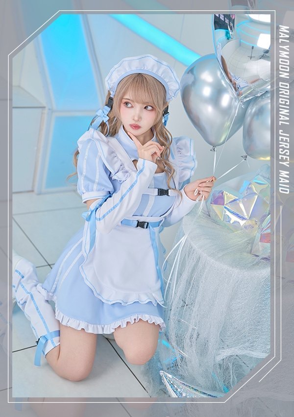 画像9: 【即日発送】アクセントラインハーネスジャージメイド【マリームーン】【ハロウィンコスプレ6点セット】【フリーサイズ/3カラー】[OF04] (9)