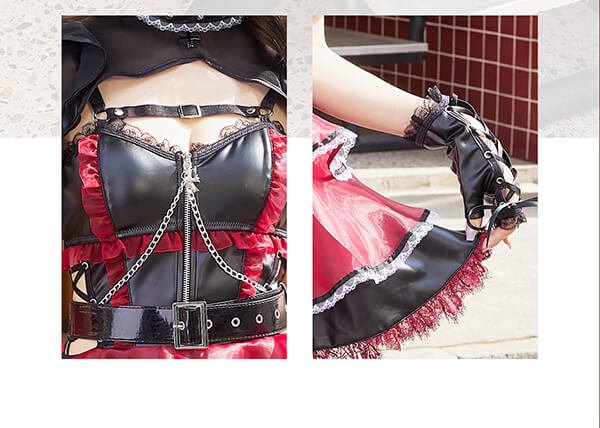 画像9: 【即日発送】ホーンテッドブラックレザーナース【マリームーン】【ハロウィンコスプレ6点セット】【フリーサイズ/2カラー】[OF04] (9)