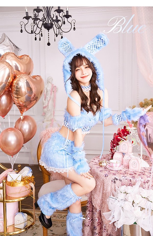 画像4: 【即日発送】テディバニーギンガムファーセットアップ【ハロウィンコスプレ9点セット】【フリーサイズ/1カラー】[HC03] (4)