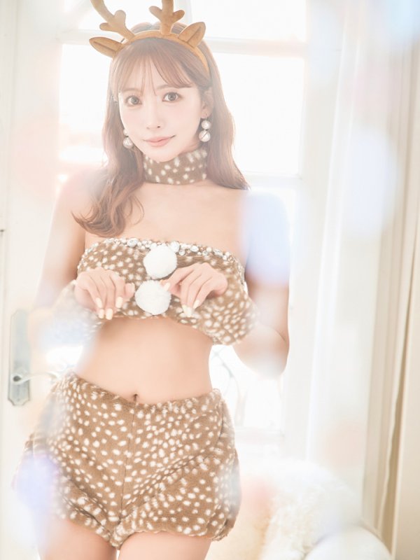 画像10: 【即日発送！】【サンタコス 7点セット】【フリーサイズ/1カラー】モコモコトナカイコスプレ[YMT] (10)