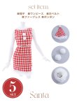 画像39: 【サンタコス 5点セット】ギンガムチェック タイトワンピースサンタコスプレ【XS-XLサイズ/2カラー】[YMT] (39)