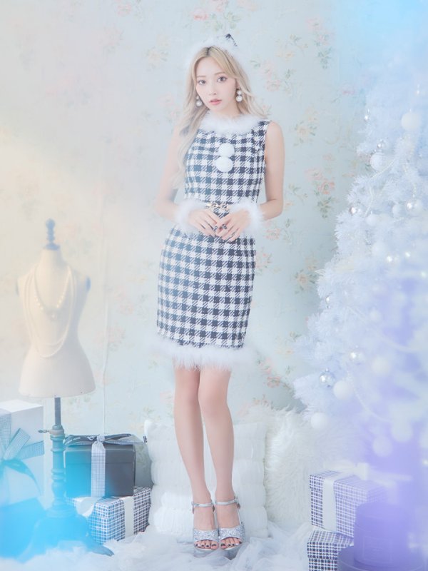画像10: 【サンタSALE!!】【サンタコス 5点セット】【XS-XLサイズ/2カラー】ギンガムチェック タイトワンピースサンタコスプレ[OF01] (10)