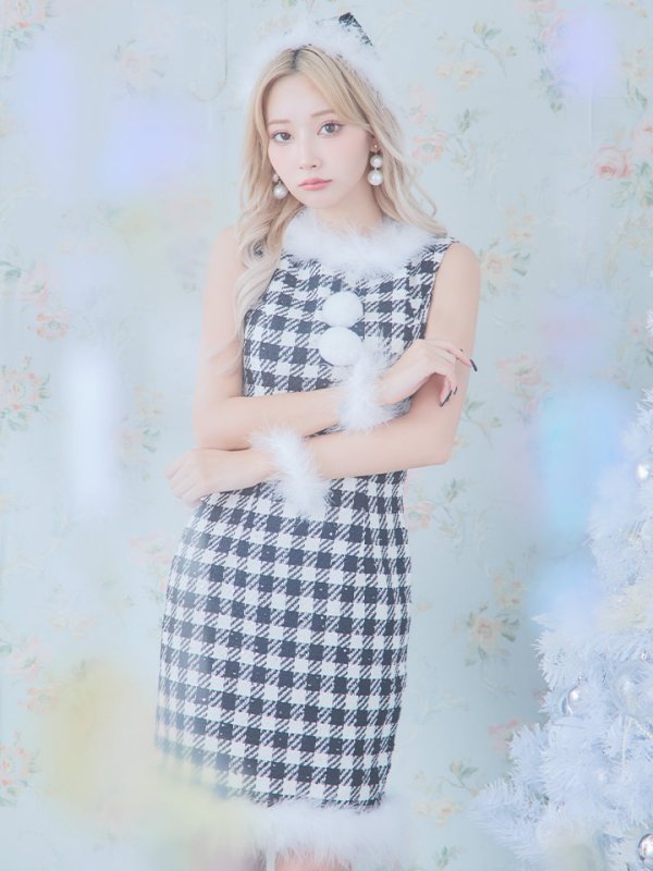 画像11: 【サンタSALE!!】【サンタコス 5点セット】【XS-XLサイズ/2カラー】ギンガムチェック タイトワンピースサンタコスプレ[OF01] (11)