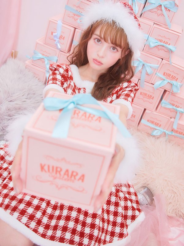 画像14: 【即日発送！】【サンタコス 5点セット】【XS-Lサイズ/2カラー】ギンガムチェック セットアップフレアコスプレ[OF01] (14)