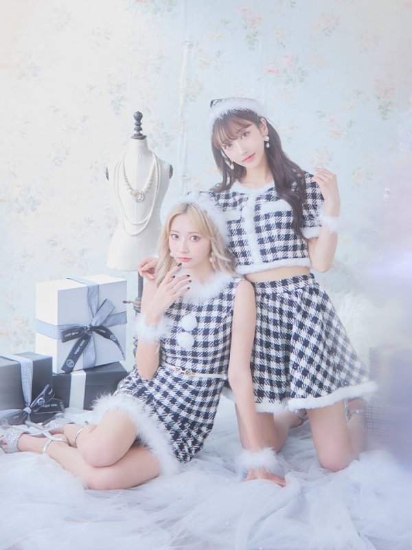画像5: 【sugar nine サンタコス 5点セット】【XS-XLサイズ/2カラー】ギンガムチェック セットアップフレアサンタコスプレ[OF01] (5)