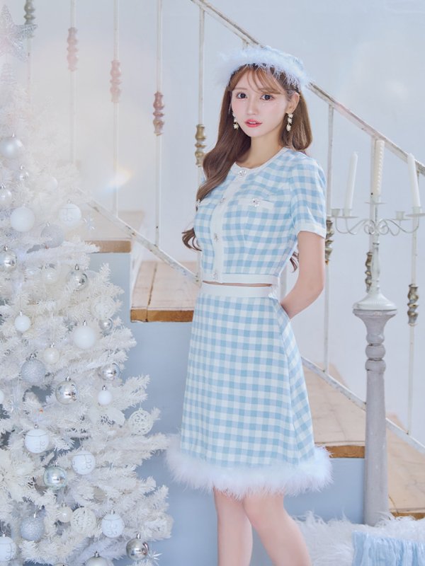 画像33: 【即日発送！】【サンタコス 4点セット】【S-Mサイズ/1カラー】ギンガムチェックサンタコスプレ[YMT] (33)