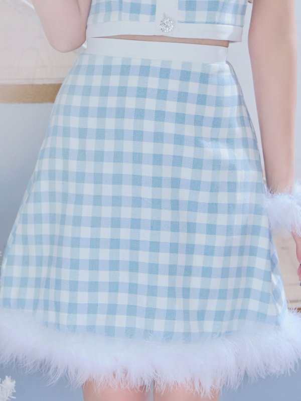 画像28: 【即日発送！】【サンタコス 4点セット】【S-Mサイズ/1カラー】ギンガムチェックサンタコスプレ[YMT] (28)