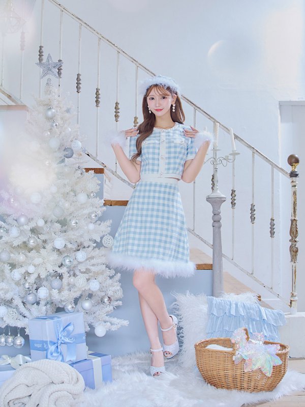 画像29: 【即日発送！】【サンタコス 4点セット】【S-Mサイズ/1カラー】ギンガムチェックサンタコスプレ[YMT] (29)