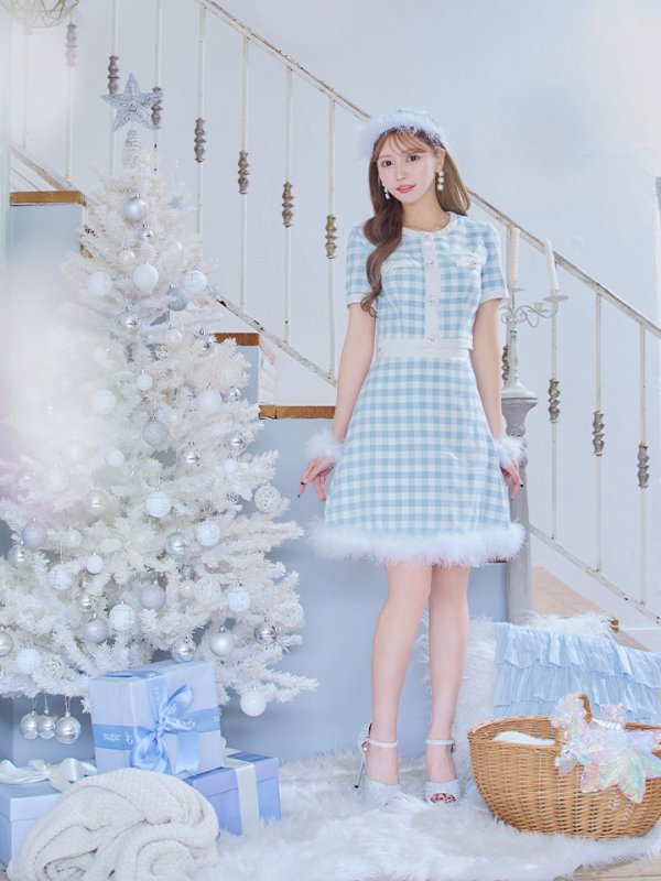 画像30: 【即日発送！】【サンタコス 4点セット】【S-Mサイズ/1カラー】ギンガムチェックサンタコスプレ[YMT] (30)