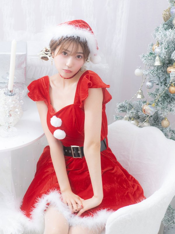 画像6: 【即日発送！】【サンタコス 5点セット】【S-XLサイズ/1カラー】ジャケット付きフレアサンタ[YMT] (6)