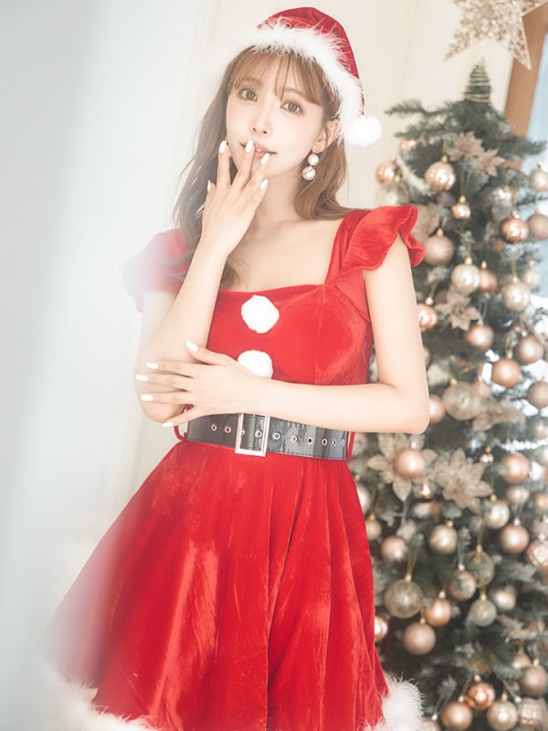 画像8: 【サンタセール！】【サンタコス 5点セット】【S-XLサイズ/1カラー】ジャケット付きフレアサンタ[YMT] (8)