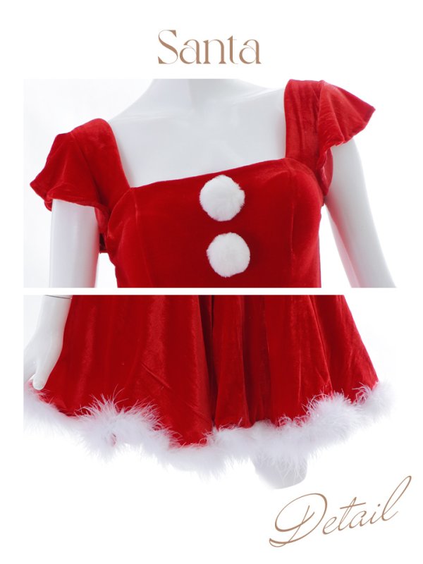 画像34: 【即日発送！】【サンタコス 5点セット】【S-XLサイズ/1カラー】ジャケット付きフレアサンタ[YMT] (34)