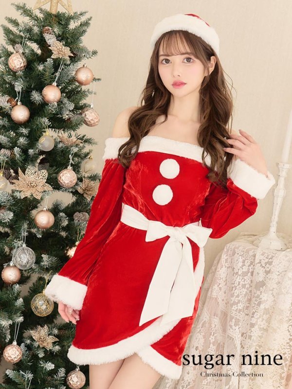 画像10: 【サンタセール！】【サンタコス 4点セット】オフショルダーロングスリーブサンタコスプレ[YMT] (10)