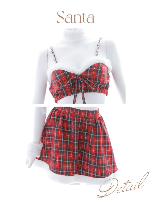 画像19: 【即日発送！】【サンタコス6点セット】【Fサイズ/1カラー】レッドチェックバニーサンタ[YMT][YMT] (19)
