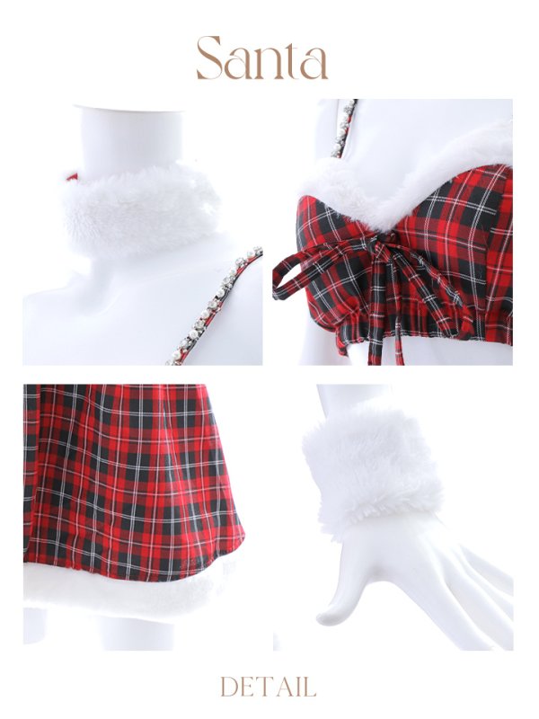 画像20: 【即日発送！】【サンタコス6点セット】【Fサイズ/1カラー】レッドチェックバニーサンタ[YMT][YMT] (20)