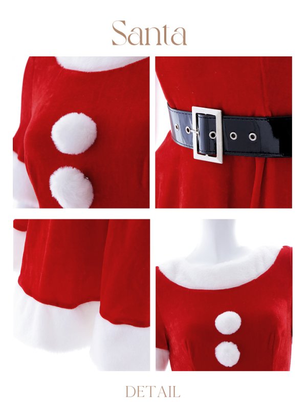 画像42: 【一部予約 / 11月上旬発送予定】【サンタコス 5点セット】【S-Lサイズ/2カラー】シンプルフレアサンタ[YMT] (42)