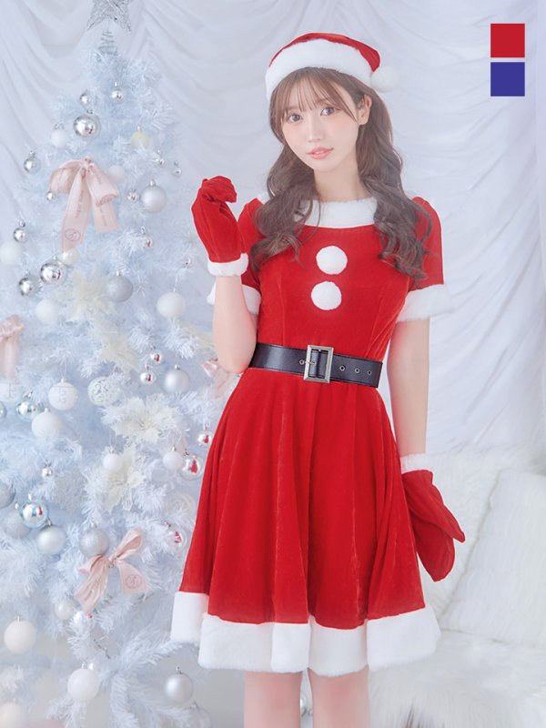 画像6: 【一部予約 / 11月上旬発送予定】【サンタコス 5点セット】【S-Lサイズ/2カラー】シンプルフレアサンタ[YMT] (6)