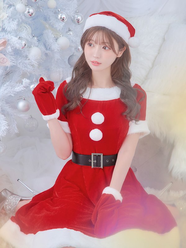 画像10: 【一部予約 / 11月上旬発送予定】【サンタコス 5点セット】【S-Lサイズ/2カラー】シンプルフレアサンタ[YMT] (10)