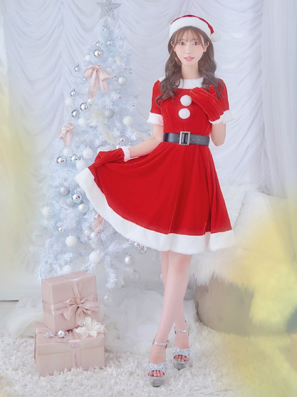 画像12: 【一部予約 / 11月上旬発送予定】【サンタコス 5点セット】【S-Lサイズ/2カラー】シンプルフレアサンタ[YMT] (12)