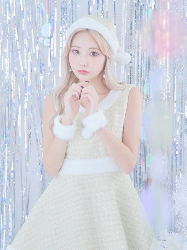 画像23: 即日発送!【サンタコス 5点セット】【S-Lサイズ/3カラー】ツイードチェック2段フレアスカートサンタコスプレ[YMT] (23)